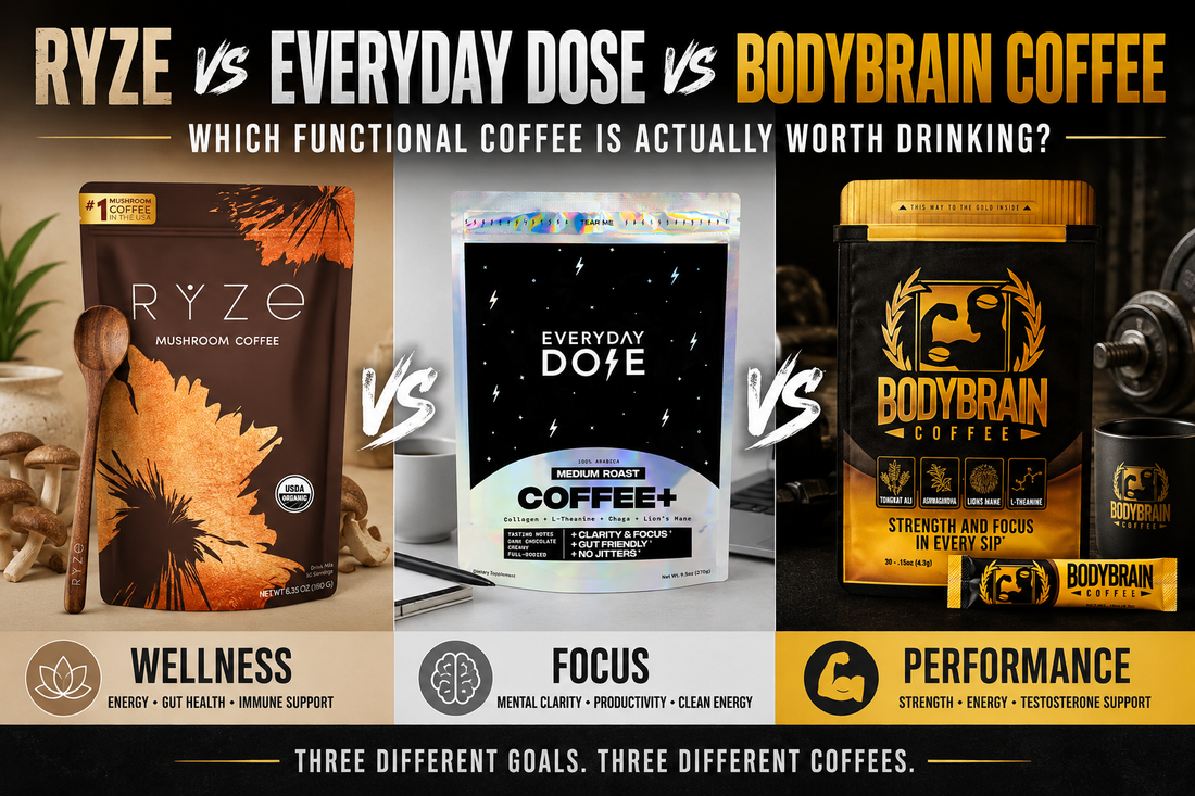 Ryze vs. Everyday Dose vs. BodyBrain Coffee: Which Functional Coffee Is Actually Worth Drinking?